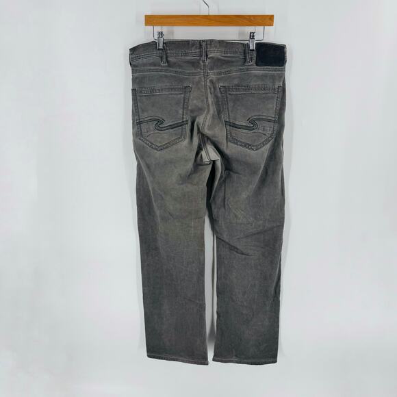 Silver Jeans Co. Grayson Men’s 34x30 Relaxed Fit Straight Leg Gray Denim Jeans - Picture 2 of 10